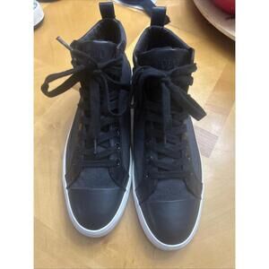 Polo Ralph Lauren Men's Black Clarke High Top Leather Canvas Sneaker Size 105 D